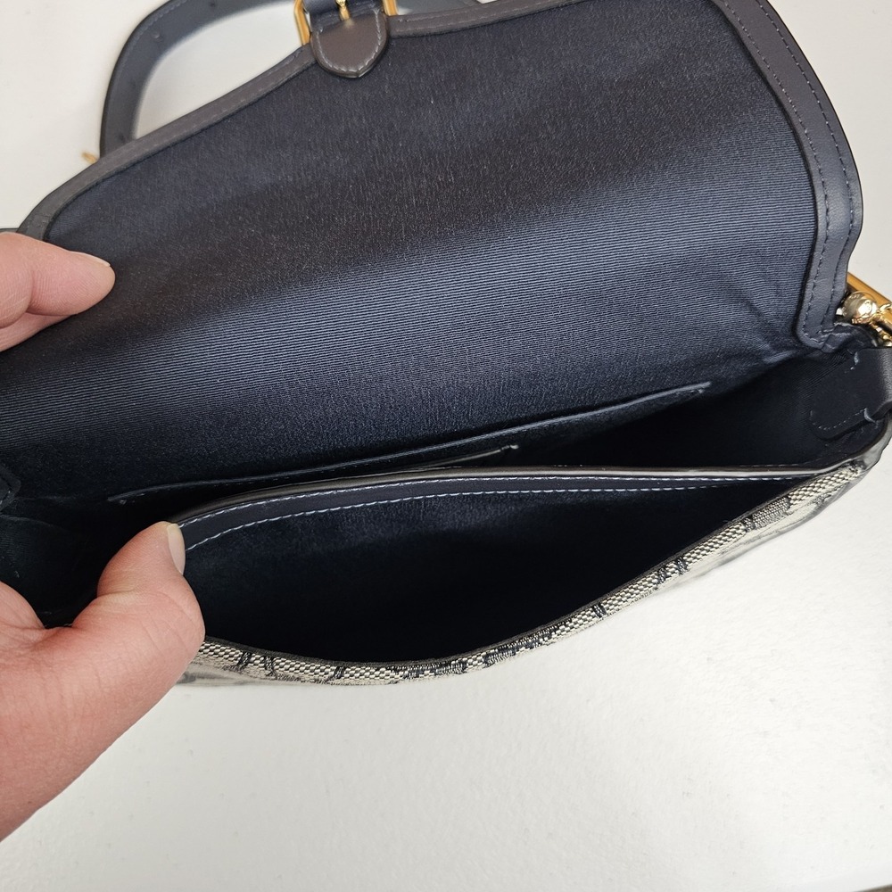 Coach Amelia Saddle Bag In Signature Jacquard Midnight Navy Cu998 Crossbody - Picture 12 of 13